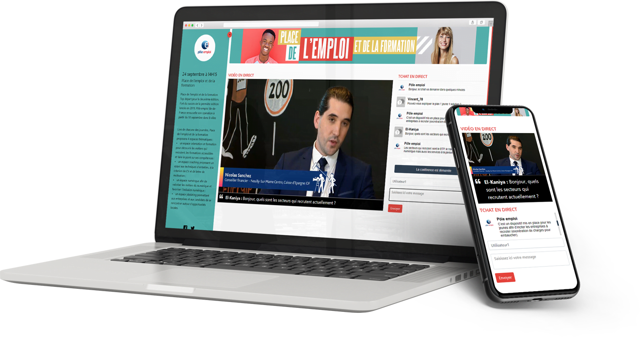 Retransmission d'une émission interactive sur la plateforme LiveE